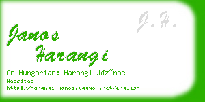 janos harangi business card